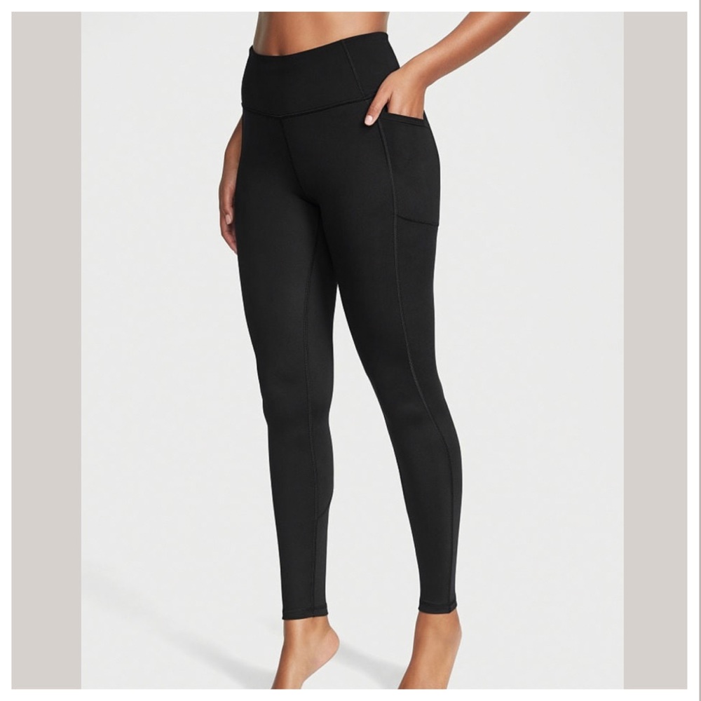 Victoria’s Secret Essential Pocket Leggings Size Medium Solid Black Athleisure